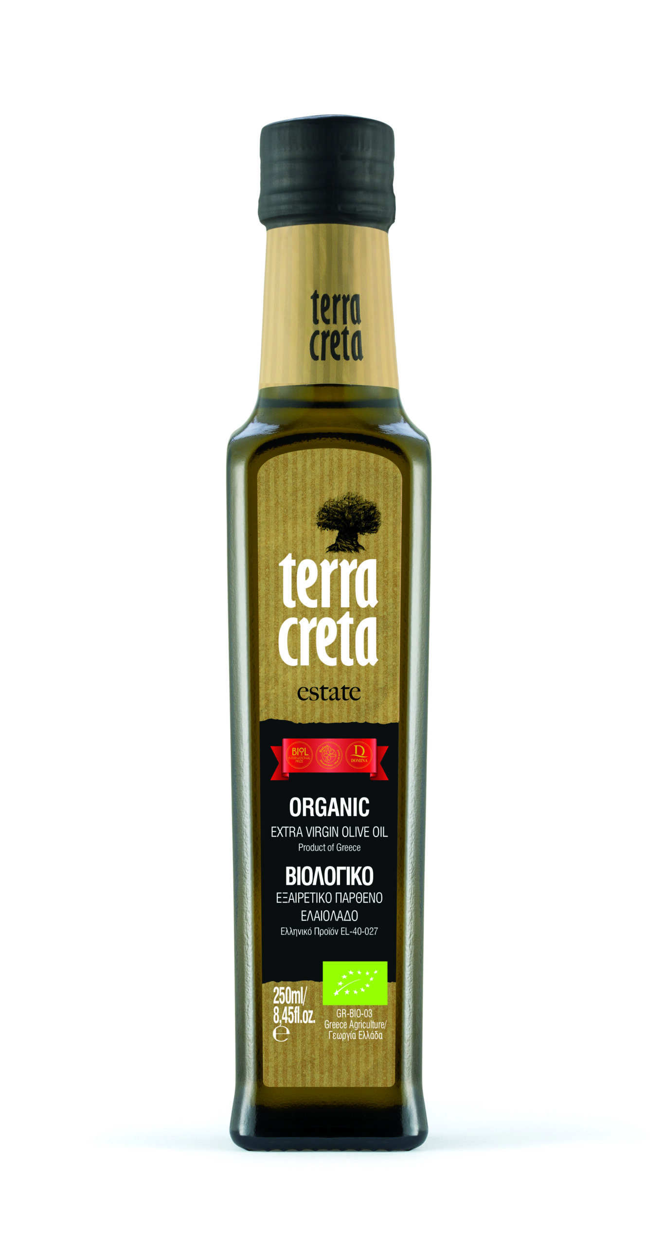 Terra Creta Estate Organic (BIO) EVOO in Danae Glass Bottles -500 ml (Extra  Virgin Olive Oil)